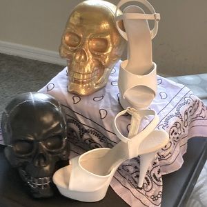 Halloween Sexy!😍 Pleaser:White Platform Heels- 8inch Heel